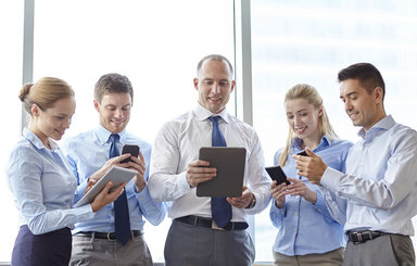 business people with tablet pc and smartphones